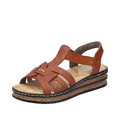 Image of Rieker Women&#039;s 62918 Sandal, Brown, 4 UK