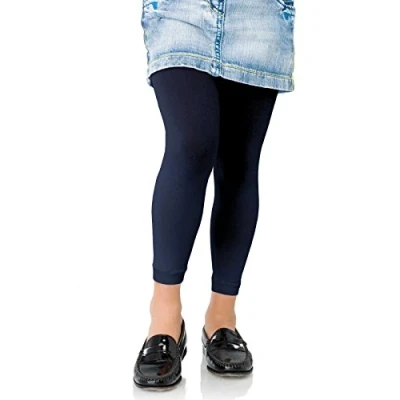 Image of Kids Fashion Girls Microfiber Semi Opaque Footless Tights 40 Denier (6 8 Years (122cm), Navy)