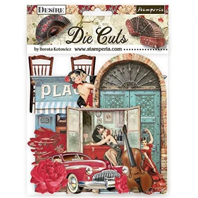 Image of Stamperia International Assorted Die Cuts Desire, Multicoloured, one Size
