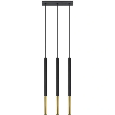 Image of Mozaica Triple Hanging Pendant Light Black, Gold G9