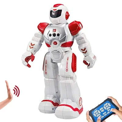 Image of HUSAN Remote Control Robot For Kids, Intelligent Dancing With Infrared Controller Toys,Programmable,Singing, and Moonwalking,Gesture Sensing Kit Childrens Entertainment (Red)