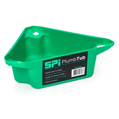Image of Plumb Tub SPI Radiator Draining Tub: Hassle Free Draining. Versatile, Compatible with a Wide Range of Radiators 1.4L Capacity Green