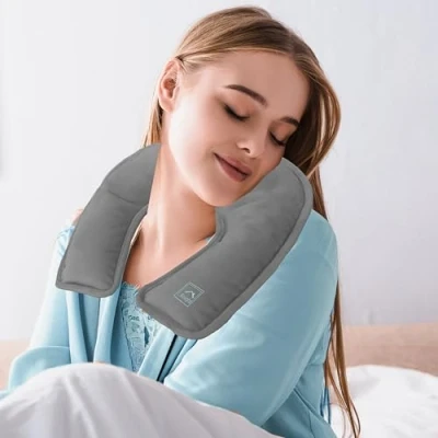 Image of Knight Rechargeable Neck &amp; Shoulder U Design Electric Hot Water Bottle Pain Relief Pack, Portable Therapy for Men Women, Ideal Winter Gift Grey
