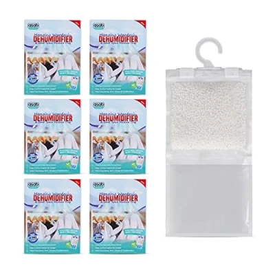 Image of ASAB Wardrobe Dehumidifier Bag Hanging Damp Trap Sachets Mildew Mould Moisture Absorber Prevents Condensation Bad Odours Used For In Home Bedroom
