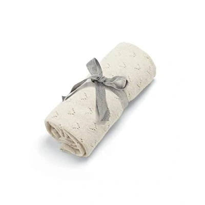 Image of Mamas &amp; Papas Nursery Small Knitted Blanket, Oatmeal Pointelle (90x70cm)
