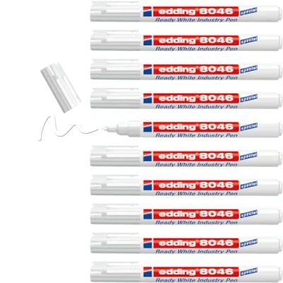 Image of edding 8046 Ready White Industry Pen (Pack 10) 4 8046049