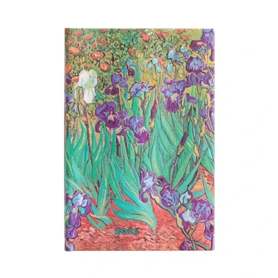 Image of Kalendarz Paperblanks 2025 Van Gogh’s Irises Mini tygodniowy HOR: tydzień na dwóch stronach, zamykany gumkę, Papier 100 GSM
