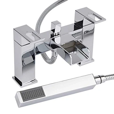 Image of Milano Parade Modern Waterfall Bath Shower Mixer Tap Hand Handset Kit Chrome