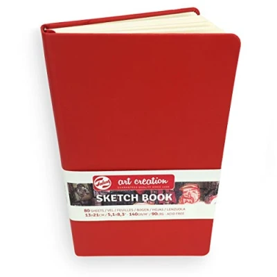 Image of Royal Talens Art Creation Hardback Sketchbook 80 Sheets 140gsm 13 x 21cm Red Cover