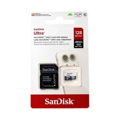 Image of SanDisk Ultra microSD Flash Memory 128GB MicroSDXC UHS I Class 10