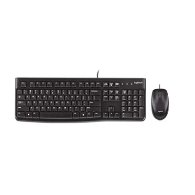 Image of Logitech MK120 Wired Keyboard and Mouse for Windows, QWERTY Hebrew Layout Black