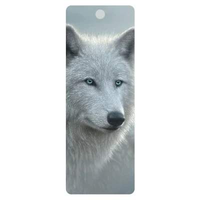 Image of 3D LiveLife Bookmark White Out from Deluxebase. A Wolf with lenticular Artwork Licensed Renowned Artist Collin Bogle