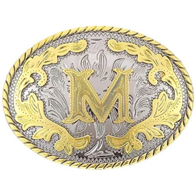Image of STARBRILLIANT Luxury Retro English Letter A Z Vintage Celtic Knot Belt Buckle for Men Simple Cowboy (M)