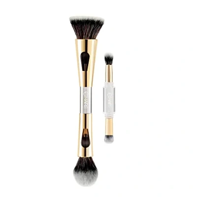 Image of MARS 4 in 1 Travel Brush with Foundation Brush, Powder Eyeshadow Blending &amp; Flat Soft Bristles Makeup Brushes Set for Women
