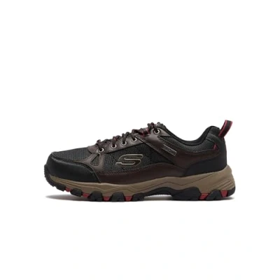 Image of Skechers men 204427 Walking Shoe, Chocolate Black Leather W/ Synthetic &amp; Mesh, 7 UK