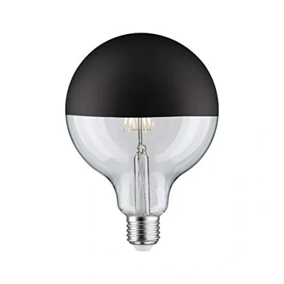 Image of Paulmann 28679 LED Filament G125 6 watts lamp Crown Mirror Black matt 2700 K Warm White dimmable E27, 6.5 W