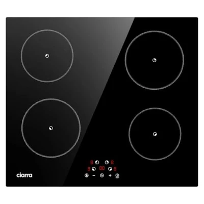 Image of Ciarra CABBIH4 F Built in Induction Hob 60 cm 4 Zone Cooktop with Timer Touch Control Plates 9 Power Levels Cooker 6000W
