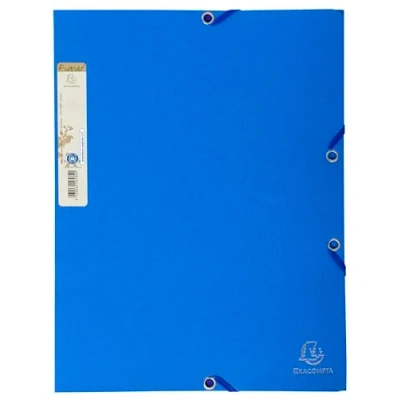 Image of Exacompta Ref 56982E Recycled Folder with 3 flaps card 380gsm Forever Collection A4 Light Blue exterior / Dark interior, Pack 25