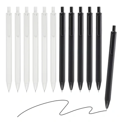 Image of M&amp;G Gel Pen Medium Point 0.5mm, 12 Pack Quick Dry Smooth Retractable Black Ink Rollerball for Home Office Writing Note Taking Journaling Business, Style 5