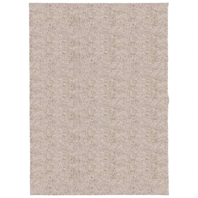 Image of vidaXL Pamplona Shaggy Rug Beige Modern Area Carpet 140x200 cm High Pile Floor Mat Compatible with Underfloor Heating Polypropylene