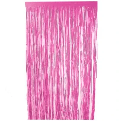 Image of Hot Pink Biodegradable Paper Fringe Door Curtain 1.9m x 99cm