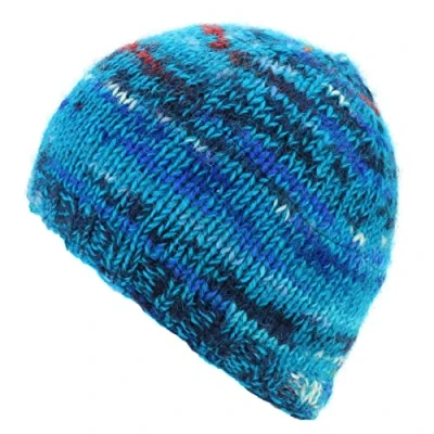 Image of LOUDelephant Wool Knit Beanie Hat SD Bright Blue Mix
