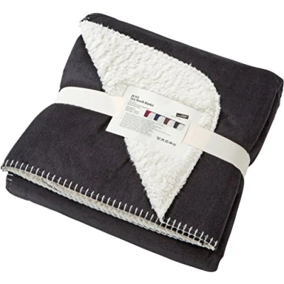 Image of James &amp; Nicholson Exclusive velours blanket (one size, anthracite/natural)
