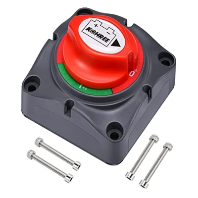 Image of Kohree Battery Isolator Switch 12V 48V Cut Off, Master Power Kill Kit, Car Disconnect for Yacht Boat Truck Bus