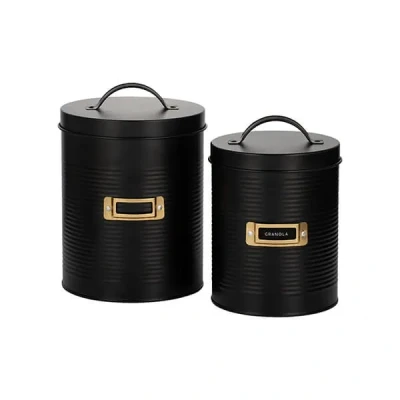Image of Typhoon Otto Black Set Of 2 Storage Canisters
