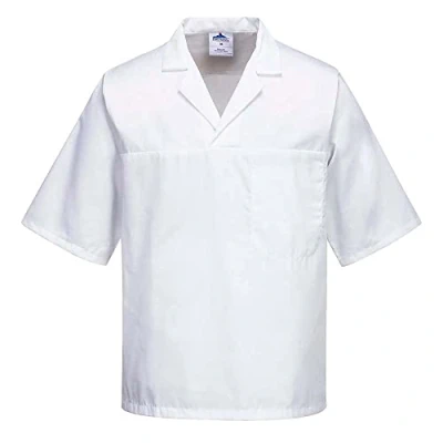 Image of Whites Chefs Clothing Unisex Bakers Shirt, White, M / Med Medium, Chest Size: 40 42 inch 102 107 cm, Uniform, White Hides Flour &amp; Reflects Heat Away from the Body, A102