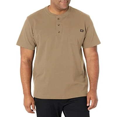 Image of Dickies Men&#039;s Heavyweight Henley, Charcoal, XXL