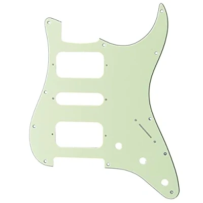 Image of Musiclily Pro 11 Holes Round Corner HSH Strat Pickguard for American/Mexican Fender Standard Stratocaster Electric Guitar, 3Ply Mint Green