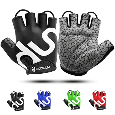 Image of KONVINIT Cycling Gloves Men Bike Fingerless Summer Mountain Gloves,Padded Cycle for MTB,Road Bike,Racing,Cycling Mitts and Women,Charcoal Black XL