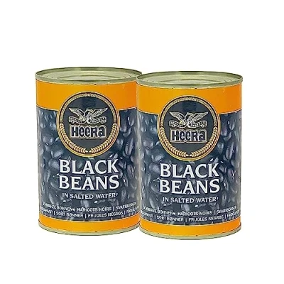 Image of Heera Black Beans Tin 400G Precooked Healthy Nutritious Ready to Eat Food Indian Origin (Pack of 2)