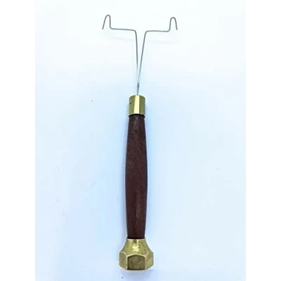 Image of Olax Fly Tying Wooden Handle Dubbing Twister, Hair Spinner Tool, 12cm