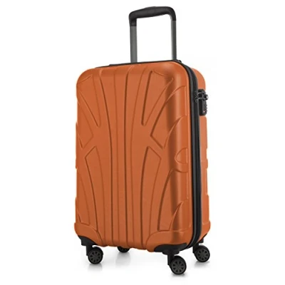 Image of Suitline Hand Luggage, Cabin Trolley, Hardshell Suitcase, 100% ABS, 55 cm, 34 liters, Orange