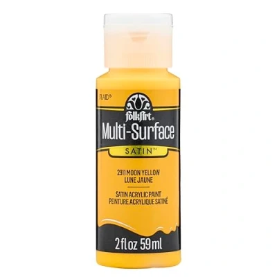 Image of FolkArt Multi Surface Satin Acrylic Paint, Moon Yellow, Small