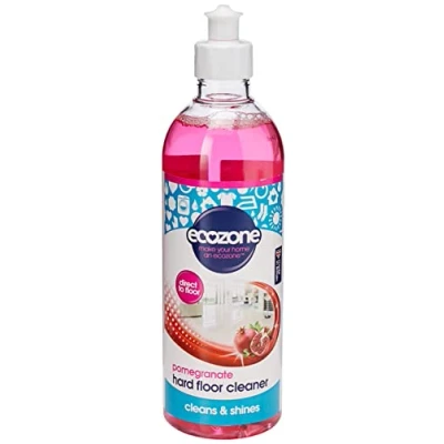 Image of Ecozone Pomegranate Hard Floor Cleaner, Hygienic Cleanser &amp; Polish for most Wooden, Laminate Tiled Floors, Fast Drying Streak Free, Natural Vegan Eco Friendly Formula (500ml Bottle)