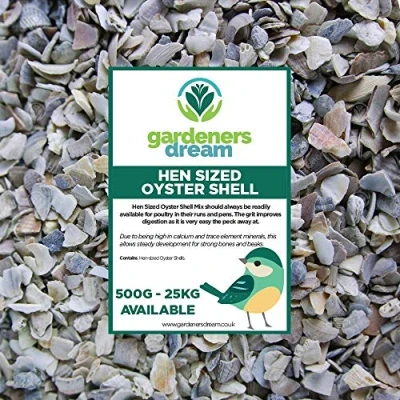 Image of GardenersDream Hen Sized Oyster Shell Premium Quality Poultry Feed Calcium Filled Grit Food for Animals Improves Digestion and Development Strong Bones &amp; Beaks Natural Mixture (7.5kg)