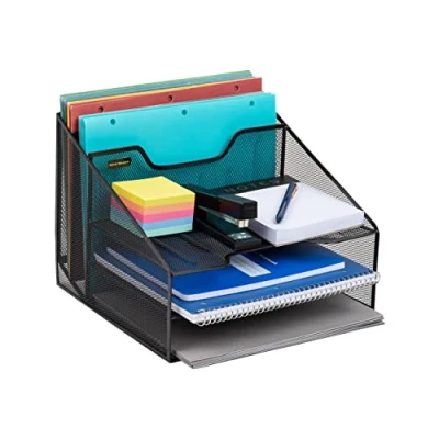 Image of Mind Reader MESHBOX5 BLK Mesh Organizer Storage, Metal, Black