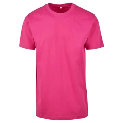 Image of Build Your Brand Men&#039;s T shirt Round Neck Shirt, Hibiskus Pink, L UK