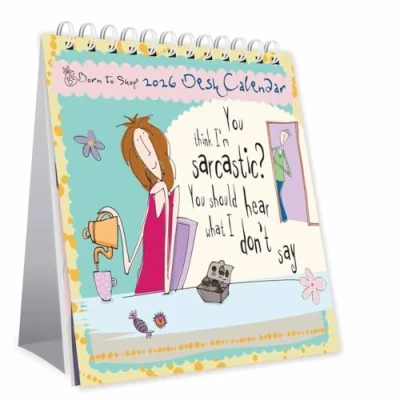 Image of Born To Shop Easel Desk Calendar 2026