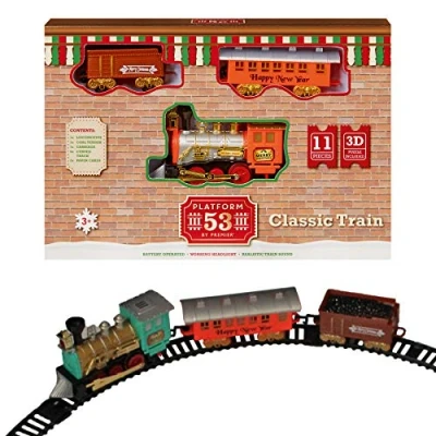 Image of Widdle Wonderland Christmas 11 Piece Train Set with Track and 3D Scenery Battery Operated 8424