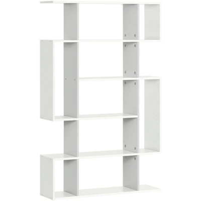 Image of HOMCOM 5 Tier Bookshelf, Modern Bookcase with 13 Open Shelves, Freestanding Decorative Storage Shelving for Home Office and Study, White