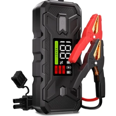 Image of Jump Starter Power Pack 3000A Car Battery 12V Emergency for 8.0L Gas &amp; Diesel Engines with Air Compressor, Portable Booster 20000mAh Bank, High Efficiency