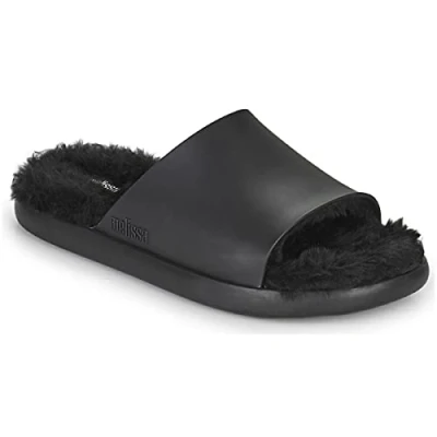 Image of melissa Women&#039;s Fluffy Slide AD Sandal, Black, 7 UK