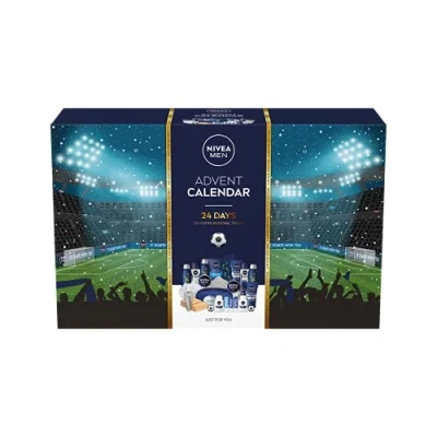 Image of NIVEA MEN Advent Giftset, Calendar 2021 for with 24 Products, Christmas Grooming Kit, Football Themed Gift Set Men&#039;s Toiletries