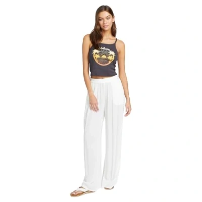 Image of Volcom Women&#039;s Stoneshine Junki Wide Leg Beach Pant, Star White 1, M