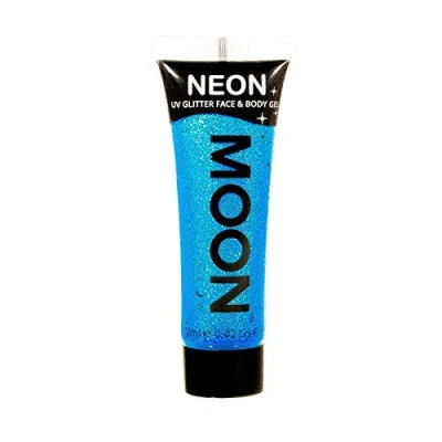 Image of Moon Glow Neon UV Glitter Face &amp; Body Gel 12ml Blue Paint