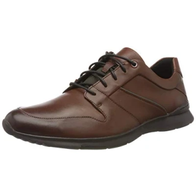 Image of Clarks Un Tynamo Flow, mens Tynamo, Brown (Mahogany Leather Mahogany Leather), 8.5 UK (42.5 EU)